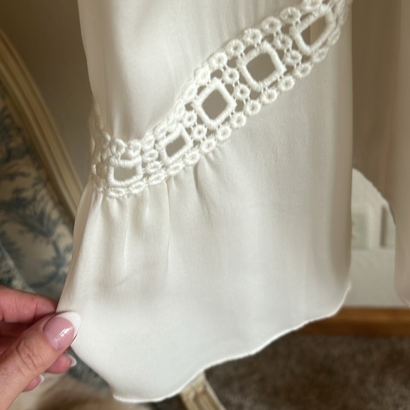 Ramy Brook 100% Silk Bell Sleeve V Neck Blouse Size S - Picture 5 of 10